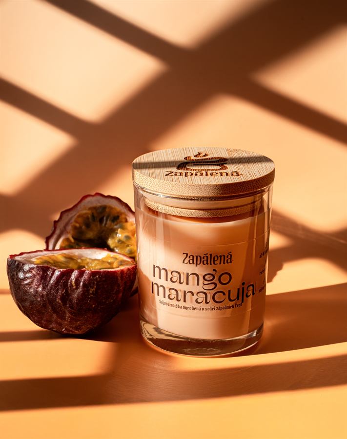 Svíčka Zapálená Mango maracuja s ovocem