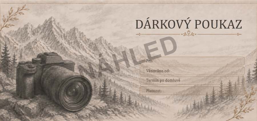 Náhled přední strany dárkového poukazu s vodoznakem
